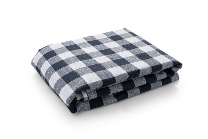 Hermia Kareli 160 Mantel a Cuadros Blanco y Negro
